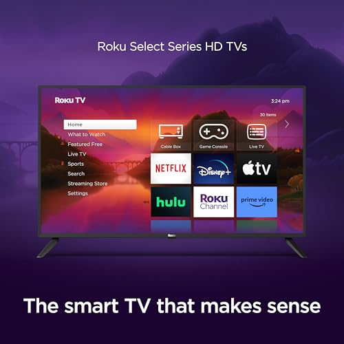 Roku 32" Select Series 720p HD Smart RokuTV with Voice Remote, Bright Picture, Customizable Home Screen, and Free TV