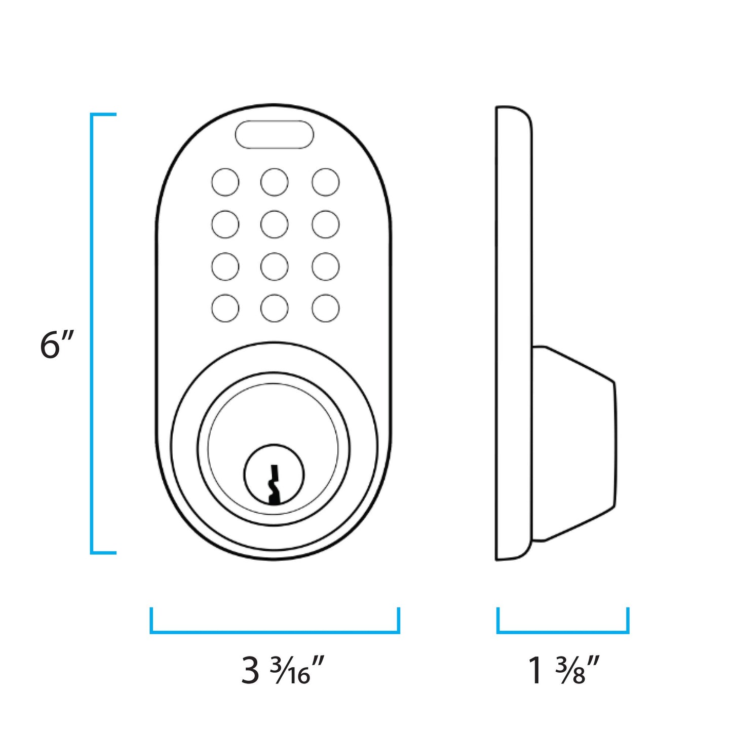 MiLocks TF-02SN Digital Deadbolt Door Lock with Electronic Keypad for Exterior Doors, Satin Nickel