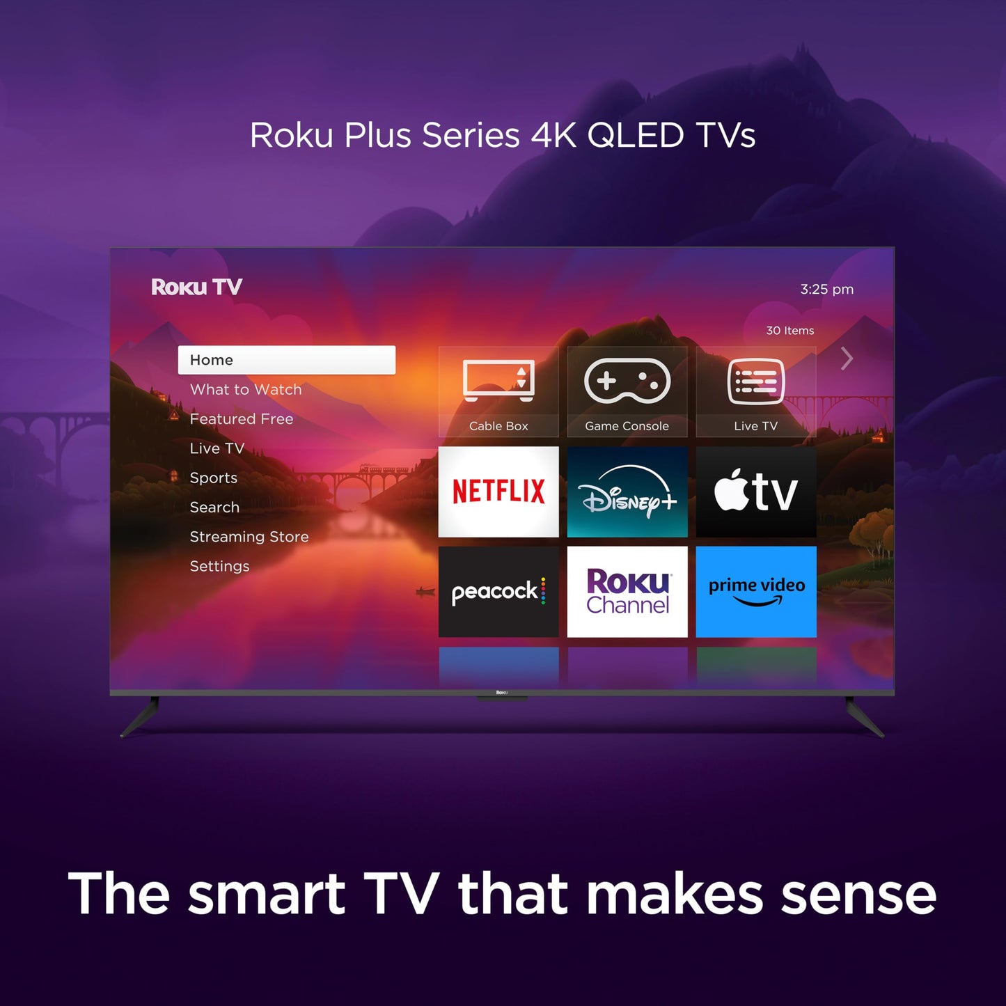 Roku 55" Plus Series 4K Dolby Vision HDR10+ QLED Smart RokuTV with Voice Remote Pro, Striking 4K Resolution, Automatic Brightness, Dolby Vision and HDR10+