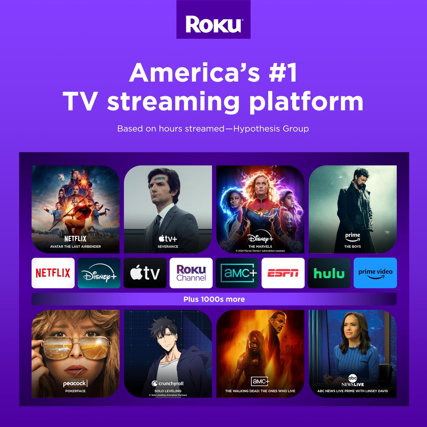 Roku Smart TV – 43-Inch Select Series 4K HDR RokuTV Enhanced Voice Remote, Brilliant 4K Picture, Automatic Brightness, & Seamless Streaming – Live Local News, Sports, Family Entertainment